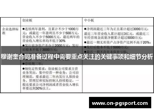 穆谢奎合同准备过程中需要重点关注的关键事项和细节分析